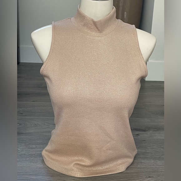 3/$35 Ricki’s tank tops SET in a gold sparkle and green asymmetrical neckline. - Picture 6 of 10